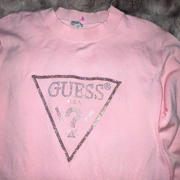 Guess NAOMI Ribbed Embellished Pullover Sweater, Large - Picture 3 of 11